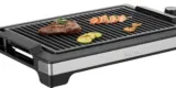 Tristar BP-2780 Elektrischer Tischgrill (mit großer Grillfläche von 37×25 cm, antihaftbeschichtet, abnehmbares 2m Kabel, Fettschale und Grillplatte, 2000 Watt Leistung)