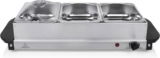 Tristar Edelstahl Buffetwärmer – einstellbares Thermostat, 3 x 1,5l Buffetbehälter, als Heizplatte verwendbar, 200 Watt, BP-6283 für 38,99 € inkl. Versand (statt 51,48 €)