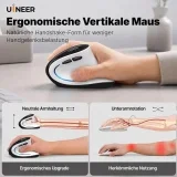 Uineer Ergonomische Vertikale Maus Kabellos & Wiederaufladbar