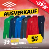 Umbro Woven Kinder Jacke (5 Farben, Gr. 134 bis 158) für 5,00 € zzgl. 3,95 € Versand