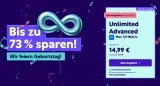 Unlimited Mobile Unlimited-Tarife ab 14,99 € im o2-Netz – 73 % sparen zum Geburtstag