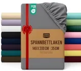 Utopia Bedding – Spannbettlaken 140x200cm – Grau für 7,94 € inkl. Prime Versand (statt 12,00 €)