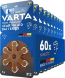 VARTA Hörgerätebatterien Typ 312 braun 60 Stück ab € inkl. Prime-Versand