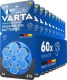 VARTA Hörgerätebatterien Typ 675 blau 60 Stück ab 15,19 € inkl. Prime-Versand
