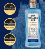 VON HALLERS GIN – Spirit of the Year, Doppel-Gold & Pokal Gewinner (World Spirits Awards) – frisch, leicht & feine Zitrusnote mit Botanicals aus Deutschland (1 x 0,7 l)