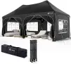 VOUNOT® 3x6m Pavillon Wasserdicht mit 6 Seitenwänden Faltpavillon Stabil Partyzelt Winterfest Gartenzelt Faltbar mit 6 Sandsäcken und Tragetasche Schwarz für 174,90 € inkl. Versand (statt 209,99 €)