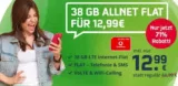 🔥 Vodafone Allnet-Flat mit 38 GB LTE (bis zu 100 Mbit/s) inkl. VoLTE & WiFi-Call für 12,99 € mtl.