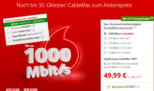 Vodafone GigaZuhause CableMax 1000 mit bis 1.000 Mbit/s für 49,99 € / Monat + 175 € Startguthaben