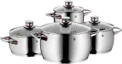 WMF Quality One Topfset Induktion 4-teilig Kochtopf Set mit Glasdeckel Cromargan Edelstahl poliert Induktions Töpfe Set unbeschichtet Dampföffnung für 202,06 € inkl. Versand (statt 230,00 €)
