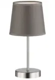 WOFI Tischleuchte Cesena 1-flammig, grau, Ø ca. 14 cm, Höhe ca. 31 cm, Stoffschirm 832401500000 für 7,64 € inkl. Prime-Versand (statt 12,98 €)