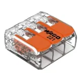 Wago COMPACT 221-413 Steckklemme 3-fach mit Hebel für 15,49 € inkl. Prime-Versand