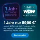 Waipu Streaming  Deal 📺 Perfect-Plus + WOW Filme & Serien 1 Jahr für 59,99€ + gratis TV-Stick