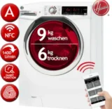 HOOVER H3DSQ496TAMCE-84 Waschtrockner  Waschen 9kg / Trocknen 6kg (16 Programme, NFC, Energieeffizienzklasse A) für 379,90€  inkl. Versand