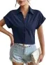 Weardear Damen Kurzarm Bluse Casual Elegant (5 Farben, Gr. S bis XXL) für 7,50 € inkl. Prime-Versand (statt 14,99 €)