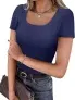 Weardear Damen Sommer T-Shirt mit U Ausschnitt (6 Farben, Gr. S bis XXL) für 8,99 € inkl. Prime-Versand
