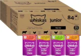 Whiskas Junior Katzennassfutter  Klassiche Auswahl in Sauce 84 Portionsbeutel (84x85g) ab 23,74 € inkl. Prime-Versand