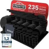 X-PROTECTOR Filzgleiter Selbstklebend Schwarz (235 Stück)