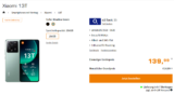 Saturn Tarifwelt: Xiaomi 13T + o2 Basic 15 10 GB LTE für 14,99 € / Monat + einmalig 184,93 €