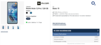 starmobile: Xiaomi Redmi Note 12 Pro + o2 Basic 15 mit 5 GB LTE für 14,99 € / Monat + 59,94 € einmalig