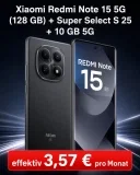 MediaMarkt Tarifwelt: Xiaomi Redmi Note 15 5G (128 GB) + Super Select S 25 + 10 GB 5G für 9,99 € / Monat + 85,93 € einmalig