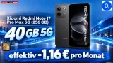MediaMarkt Tarifwelt: Xiaomi Redmi Note 17 Pro Max 5G (256 GB) + o2 Blue S 40 GB 5G für 14,99 € / Monat + 84,94 € einmalig