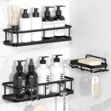 YASONIC Duschablage Ohne Bohren Set 100% Rostfreie 3-teilig