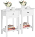 Yaheetech Nachttisch 2 Stück in Weiß für 53,19 € inkl. Versand