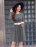 ZEAGOO Strickkleid Damen Herbst Langarm Rundhals (7 Farben, Gr. S bis XXL)