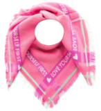 ZWILLINGSHERZ Love Yourself First Vierecks-Tuch mit Schrift und Muster Mode-Tuch 3014A-1003-46 Pink für 15,98 € inkl. Versand (statt 37,99 €)