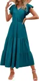 Zeagoo Damen Sommerkleid Lang mit V-Ausschnitt (7 Farben, Gr. S bis XXL) für 21,99 € inkl. Prime-Versand (statt 27,99 €)