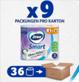 Zewa Smart Toilettenpapier Ohne Hülse, Großpackung Mit 36 Rollen (9 x 4 x 300 Blatt)