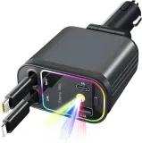 Zigarettenanzünder USB C mit Sternenhimmel Projektor (65W Einziehbares Auto ladegerät 5 in1 USB Adapter) für 12,99 € inkl. Prime-Versand (statt 25,00 €)