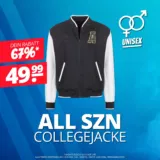 adidas ALL SZN Logomania VLCT Unisex College Jacke IJ7281 (Gr. XS bis XL) + Füllartikel für 50,78 € inkl. Versand