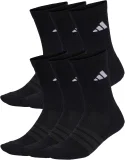 adidas Unisex Cushioned Crew Socken 6 Paare (Schwarz, Gr. 31-33 bis 49-51)