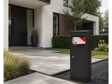 Allux München Paketbriefkasten (Verzinkter Stahl Schwarz 32 X 95 X 20 cm)