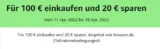 Amazon: Für 100 € einkaufen und 20 % sparen bei über 1000 Produkte (vor allem Bekleidung)