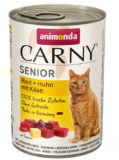animonda Carny Katzenfutter Senior, Nassfutter für Katzen ab 7 Jahren, Rind + Huhn mit Käse, 6 x 400 g