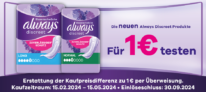 Always Discreet für 1€ testen [neues Design]