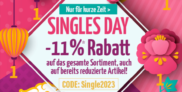 doorout Single Days: 11 % Rabatt auf alles (auch auf alle bereits reduzierten Artikel)