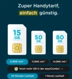 Günstige eazyGo Tarife im Vodafone-Netz ab 4,99 €