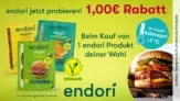 Couponplatz: endori Veggie 1,00 € Rabatt-Coupon