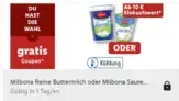 Gratis: Milbona Buttermilch o. saure Sahne (10€ MBW  Lidl Plus App)