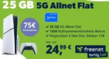 freenet: 25 GB 5G im Telefonica Netz + Playstation 5 Slim Disc Edition(75€) für nur 24,99€ mtl. (150€ Rufnummernmitnahme & AP-Befreiung möglich)