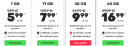 handyvertrag.de SIM-Only Angebote: 5G-Allnet-Flat mit 7 GB für 5,99 € / 17 GB für 7,99 € / 30 GB für 9,99 € / 60 GB für 16,99 €