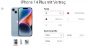 iPhone 14 Plus + Vodafone GigaMobil M mit GigaKombi 50 GB Datenflat für 71,49 € / Monat + 1 € einmalig