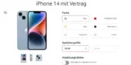 iPhone 14 + Vodafone GigaMobil M mit GigaKombi 50 GB Datenflat für 71,49 € / Monat + 1 € einmalig