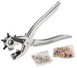 kwb KRAFTIXX Lochzange Multifix (Ösenzange, Revolverloch-Zange, inkl. 100 Ösen und 48 Druckknöpfen) für 5,69 € inkl. Prime-Versand (statt 7,99 €)