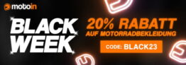 motoin Black Week: 20 % Rabatt auf Motorradbekleidung (75 € MBW)