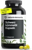 natural elements Schwarzkümmelöl (original Nigella sativa) (400 Kapseln im 6-Monats-Vorrat – 1.000mg echtes Schwarzkümmelöl)