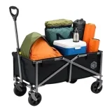 Ochama Klappbarer Campingwagen 75L (Schwarz, 100kg, Tragfähigkeit 150L)